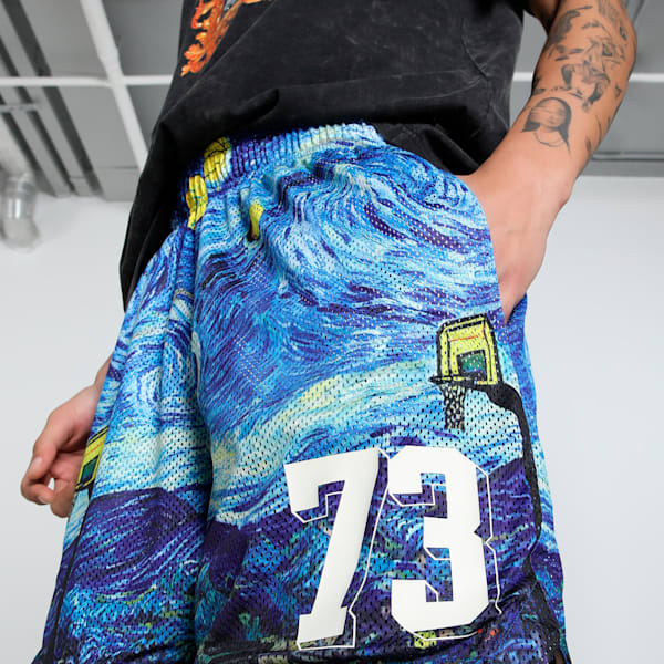 Dylan Exhibit 7" AOP Basketball Shorts, Vivid Blue-AOP, extralarge-IND